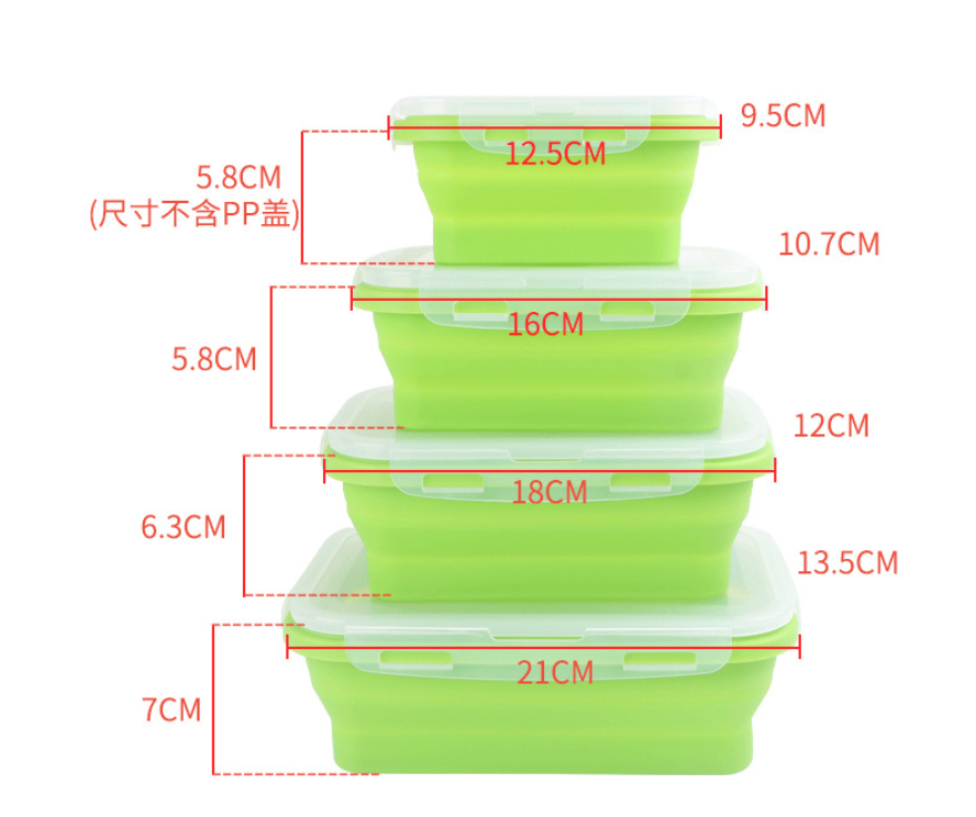 Collapsible Food Storage Containers With Lids